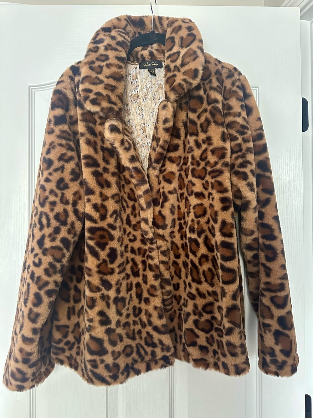 Melissa PaigeLeopard Print Faux Fur Coat - Size XL
